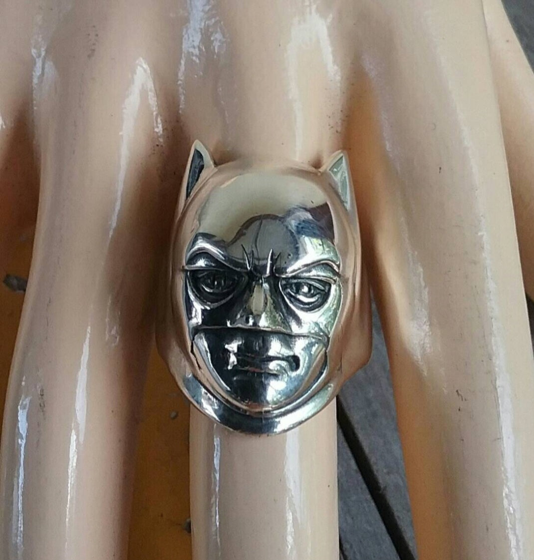 Large batman ring.sterling silver, superhero, comic jewelry, marvel