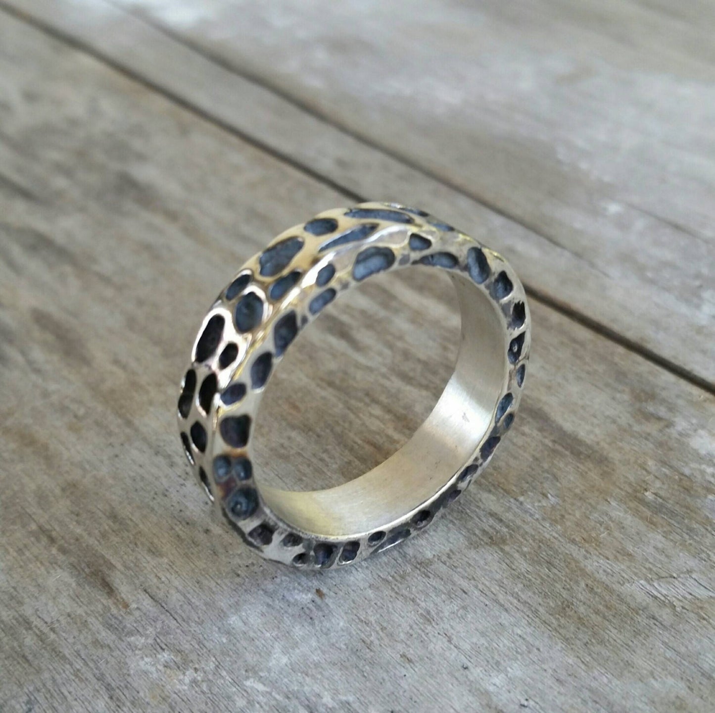 Hammered ring, rustic,Sterling silver,industrial,nugget,wedding band, unisex,men's fashion,handmade,steampunk,designer,