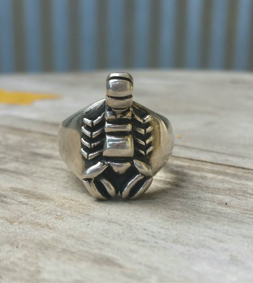 Scorpian ring, sterling silver,solid,chunky,insect,zodiac,starsign ring,