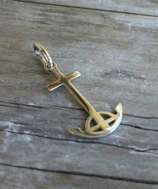 anchor pendant,anchor cross,nautical,  sailor,rockabilly,sterling silver pendant, necklace,handmade,cross pendant