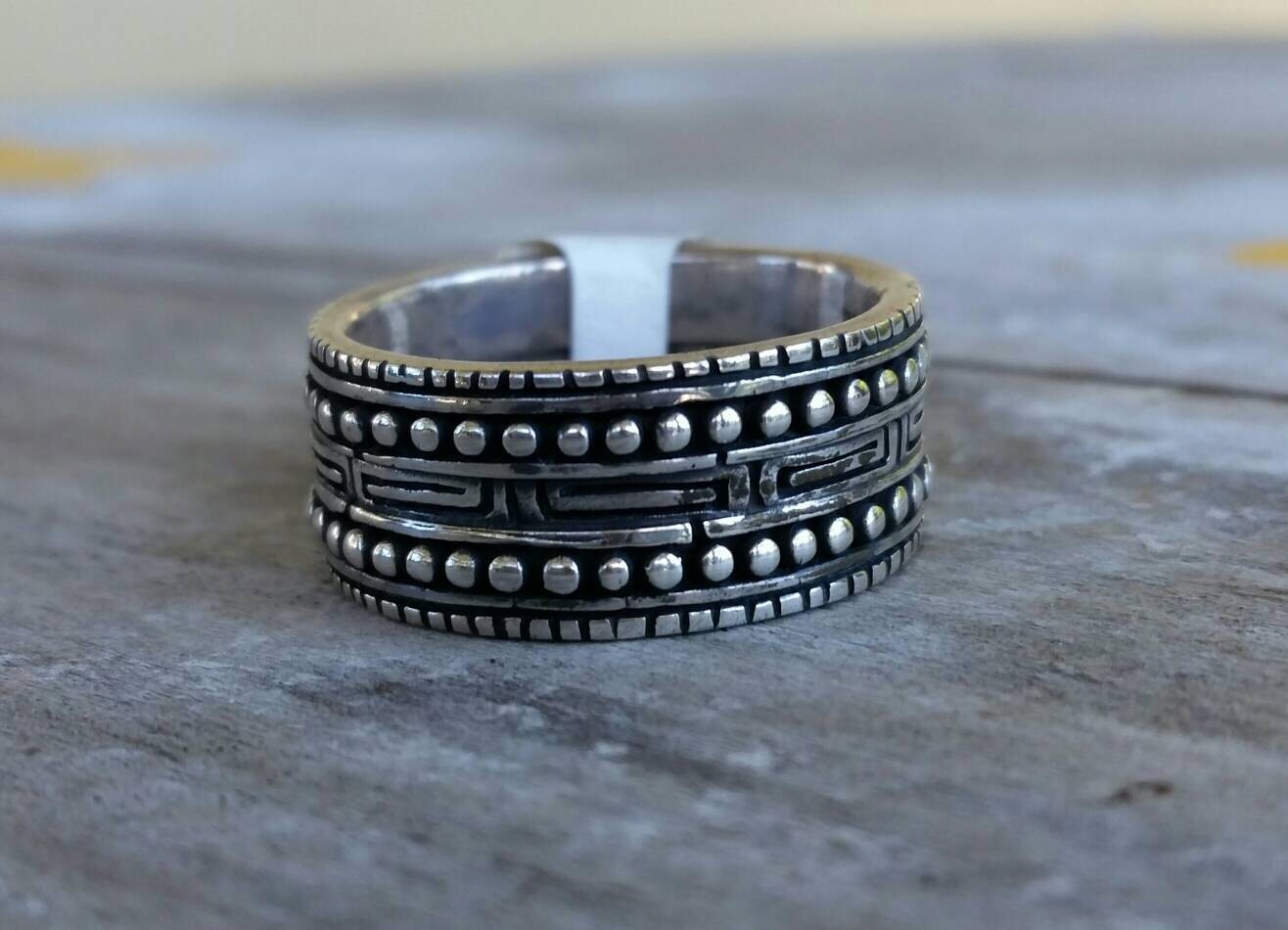 Sterling silver ring,Aztec ,tribal,chunky band,  wedding,hipster,gypsy,boho,ethnic,Celtic,handmade,hipster,rock,vintage,rustic,unisex ring