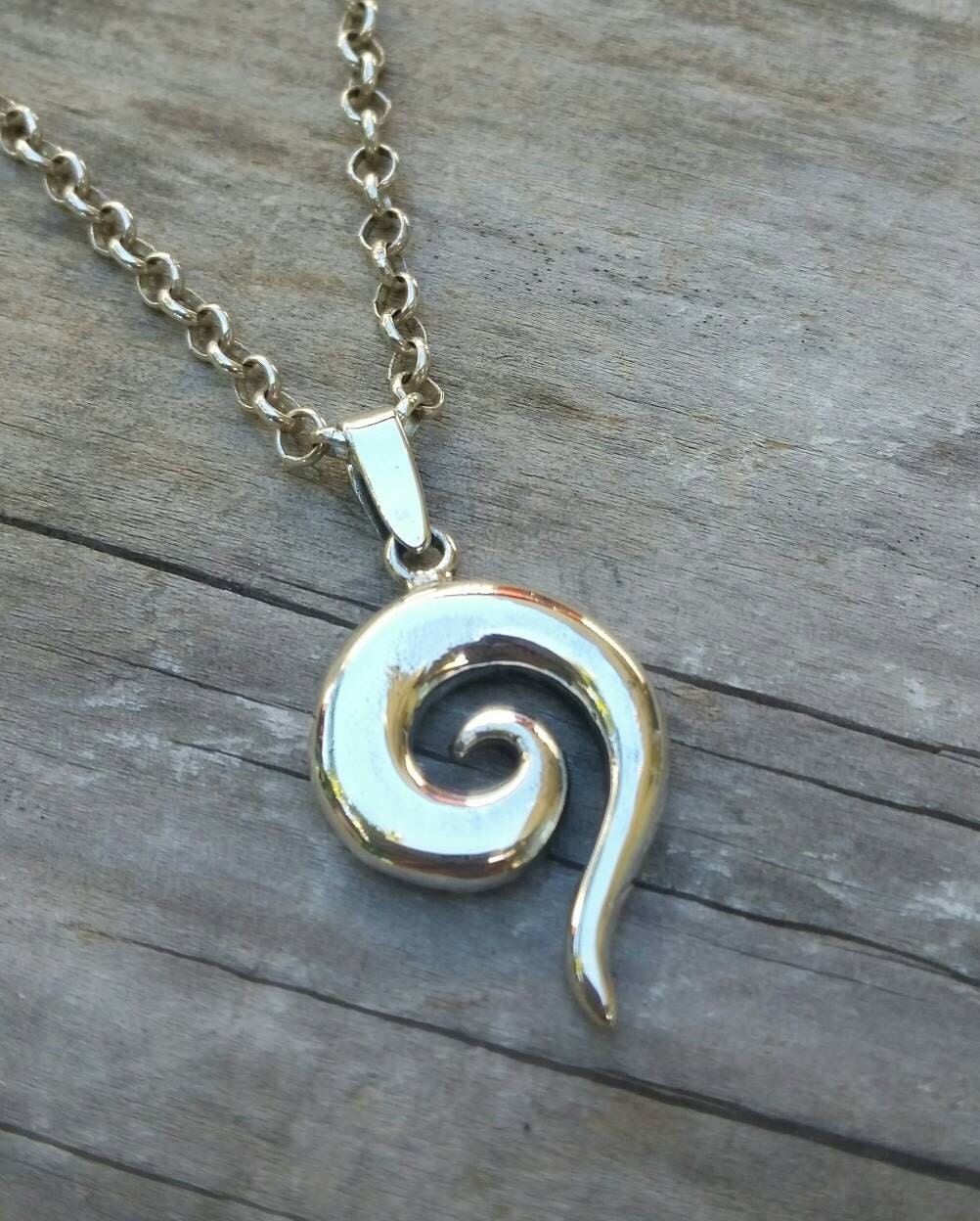 spiral pendant, swirly,spiral of life,sterling silver,goddess, gypsy, hippy, boho shic,new age,handmade,Celtic spiral,tribal,Maori koru,