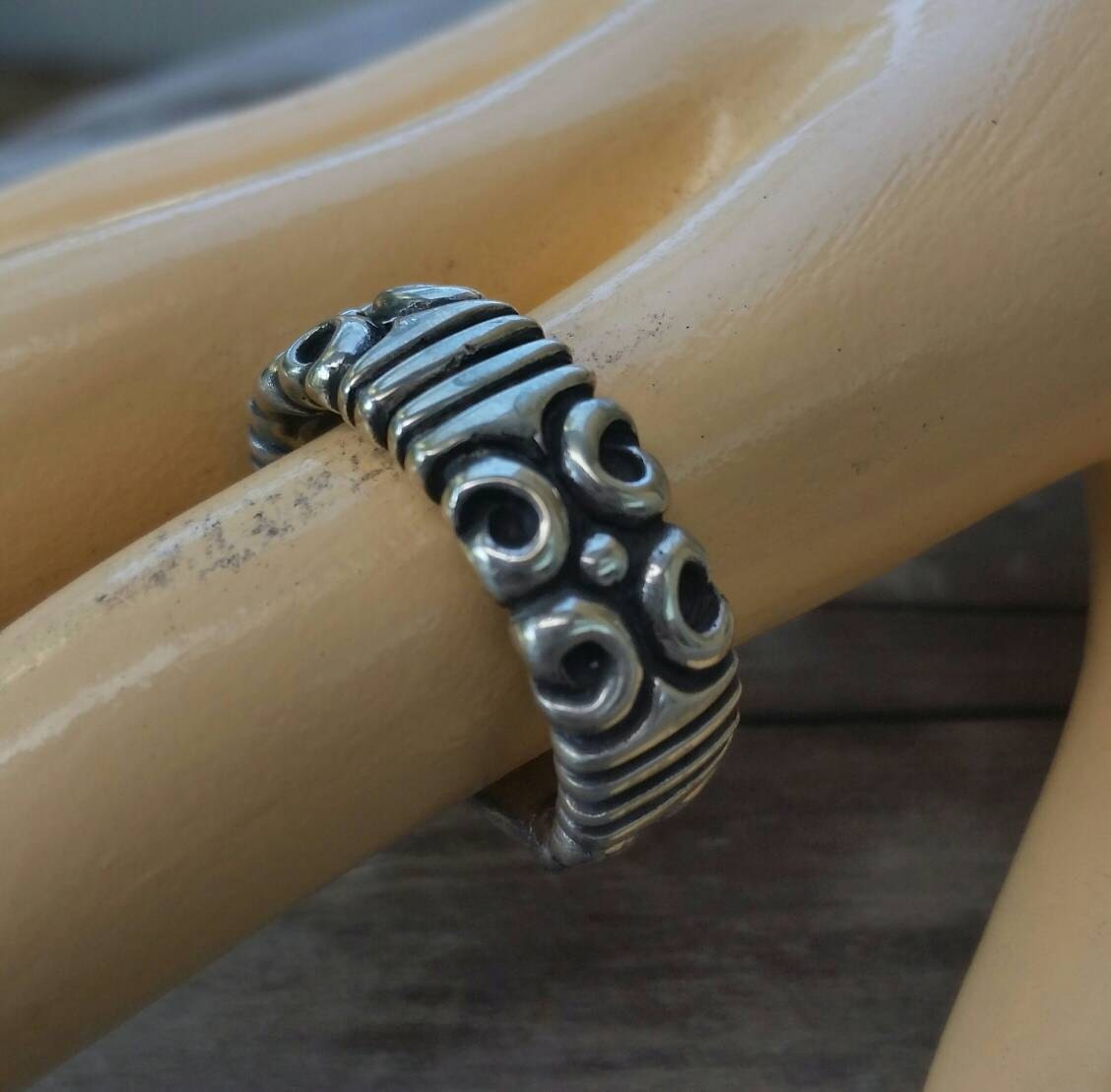 heavy rustic ring,solid,ornate, modern,sterling silver,wedding band,handmade,mens fashion,chunky silver ring,vintage,rockabilly,hipster,boho