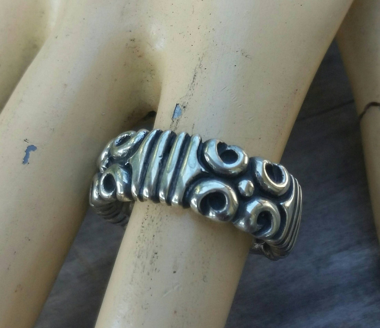 heavy rustic ring,solid,ornate, modern,sterling silver,wedding band,handmade,mens fashion,chunky silver ring,vintage,rockabilly,hipster,boho