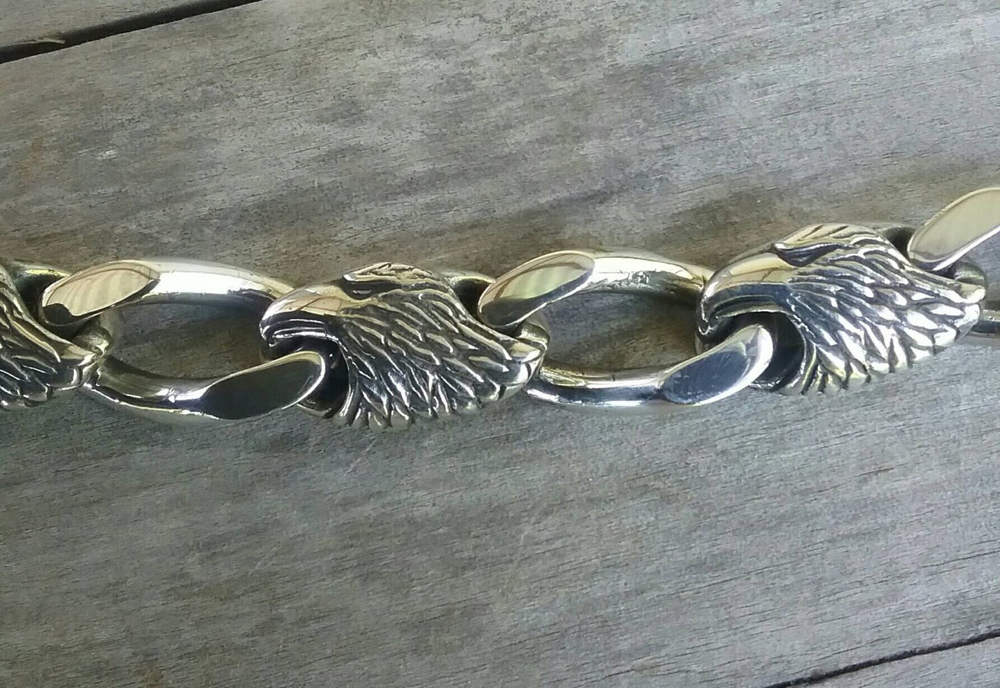 eagle bracelet,sterling silver chain,chunky, heavy link,chain bracelet,handmade,solid silver chain,MADE TO ORDER