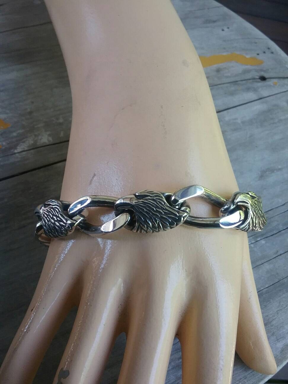 eagle bracelet,sterling silver chain,chunky, heavy link,chain bracelet,handmade,solid silver chain,MADE TO ORDER