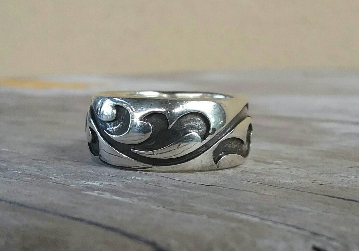 ornate scroll solid modern sterling silver ring dress ring wedding