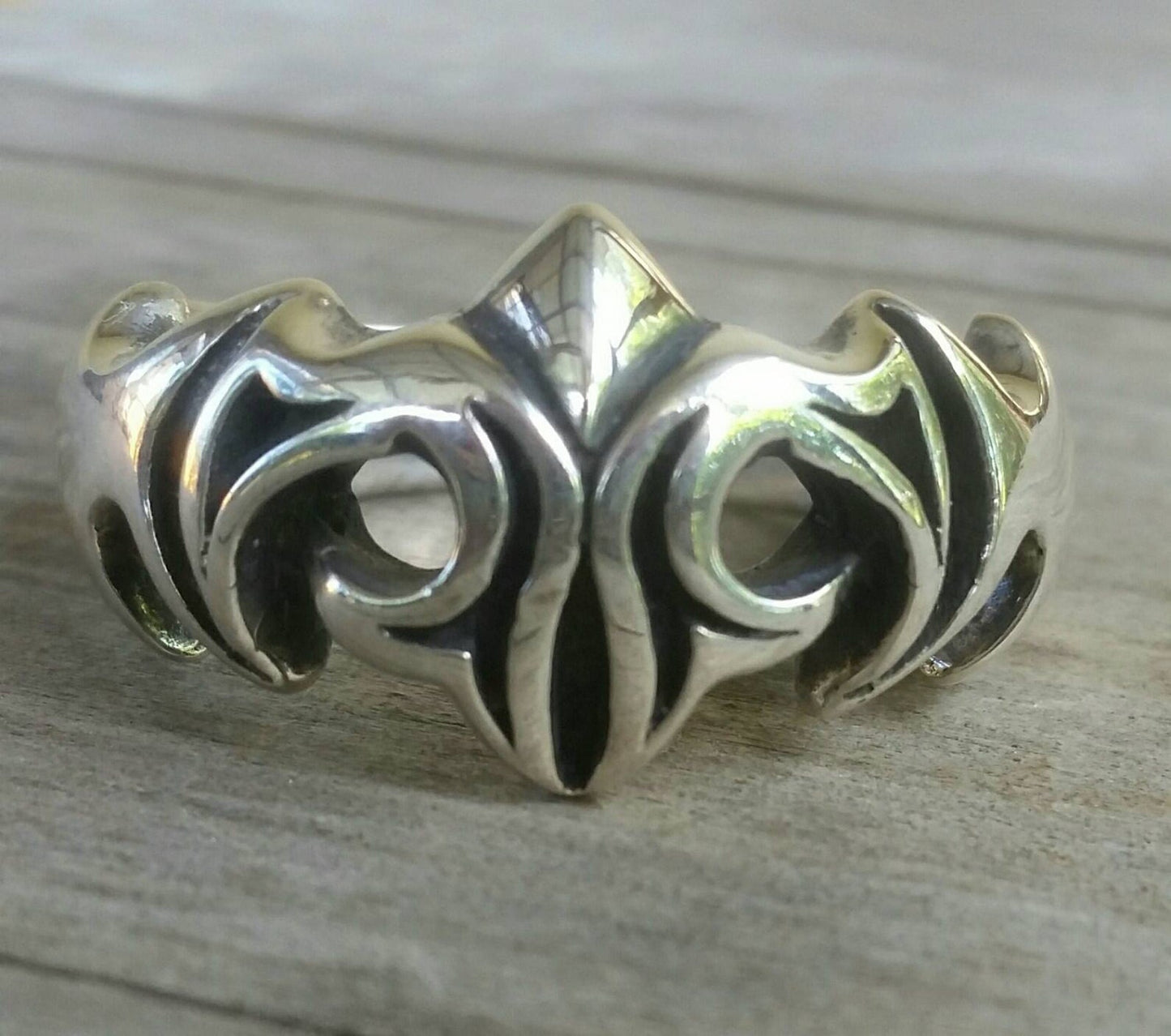 Chunky ring,ornate scroll,solid, modern,tribal,sterling silver,silver wedding,unisex ring,mans silver ring,boho,steampunk,hipster,gypsy,