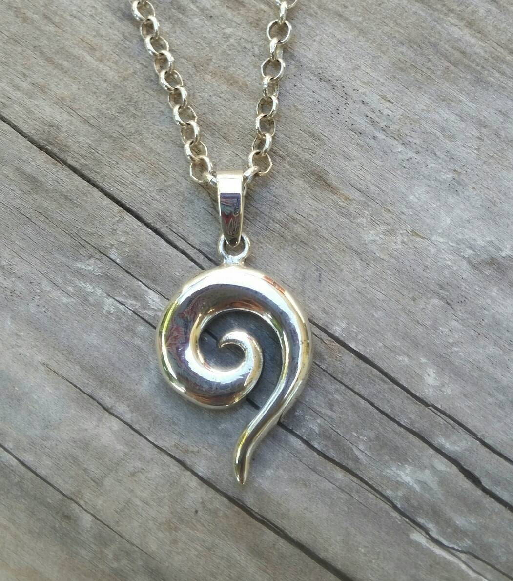 spiral pendant, swirly,spiral of life,sterling silver,goddess, gypsy, hippy, boho shic,new age,handmade,Celtic spiral,tribal,Maori koru,