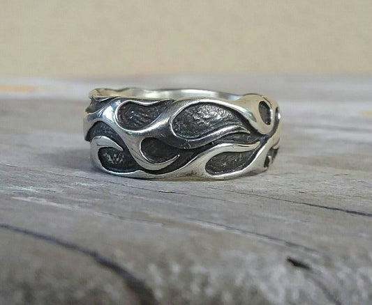 Mike Custom order,ornate flame ring