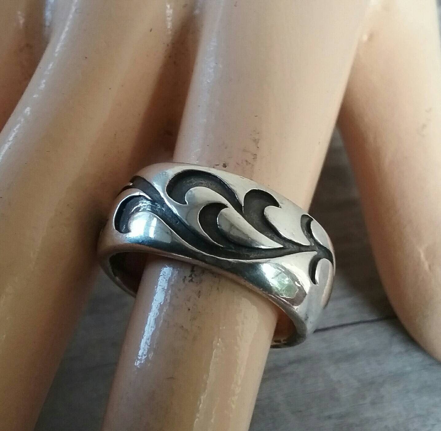 ornate scroll solid modern sterling silver ring dress ring wedding