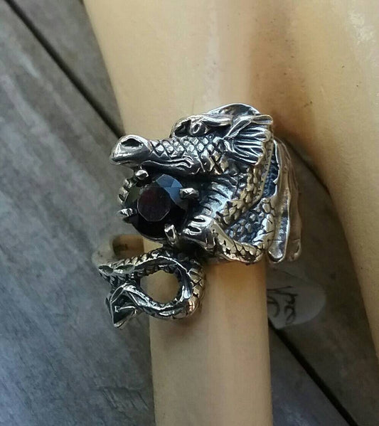 Dragon ring,garnet ring,fantasy, mythical,sterling silver,ladies fashion,grunge,steampunk, gothic,punk ring,boho,gypsy,new age