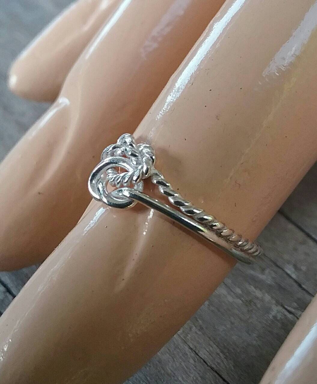 Knot ring,Double love knot,sterling silver, dainty,fine ring,fine twisted knot,boho,gypsy,silver wire ring,knot ring,handmade,