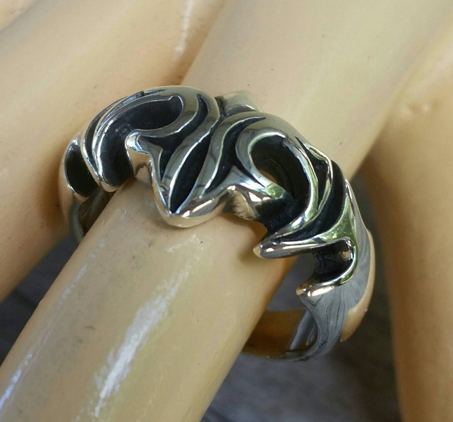 Chunky ring,ornate scroll,solid, modern,tribal,sterling silver,silver wedding,unisex ring,mans silver ring,boho,steampunk,hipster,gypsy,