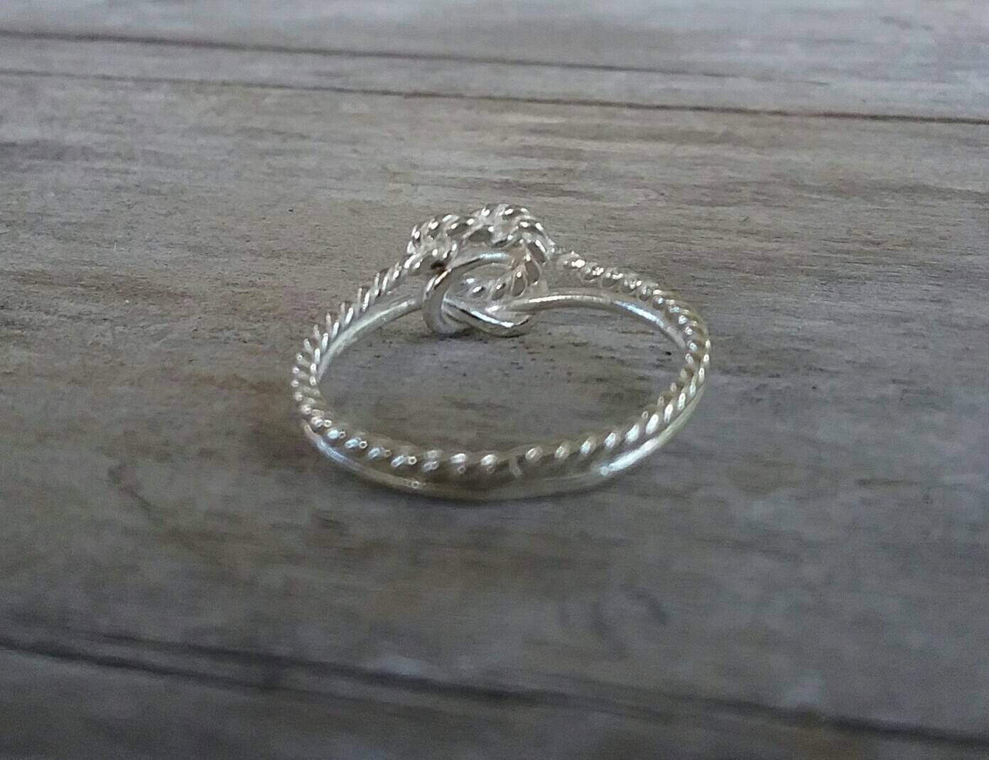 Knot ring,Double love knot,sterling silver, dainty,fine ring,fine twisted knot,boho,gypsy,silver wire ring,knot ring,handmade,