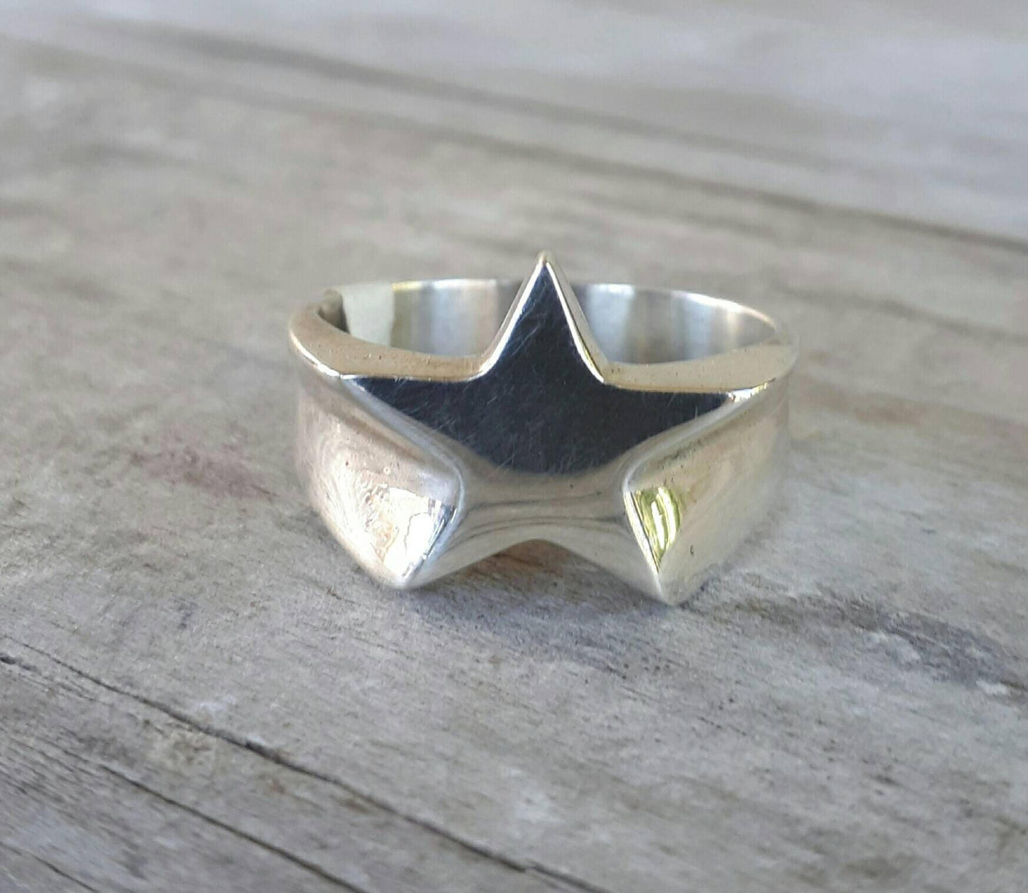 star ring,Sterling silver, flat star,5 pointed star,new age,boho,hipster,unisex ring,handmade,hippy,goddess,retro,rockabilly