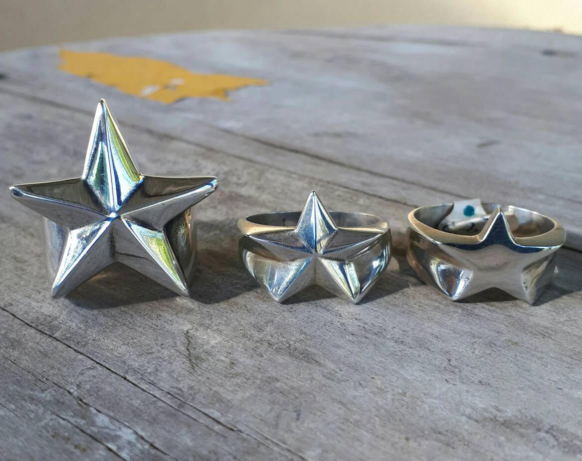 star ring,Sterling silver, flat star,5 pointed star,new age,boho,hipster,unisex ring,handmade,hippy,goddess,retro,rockabilly