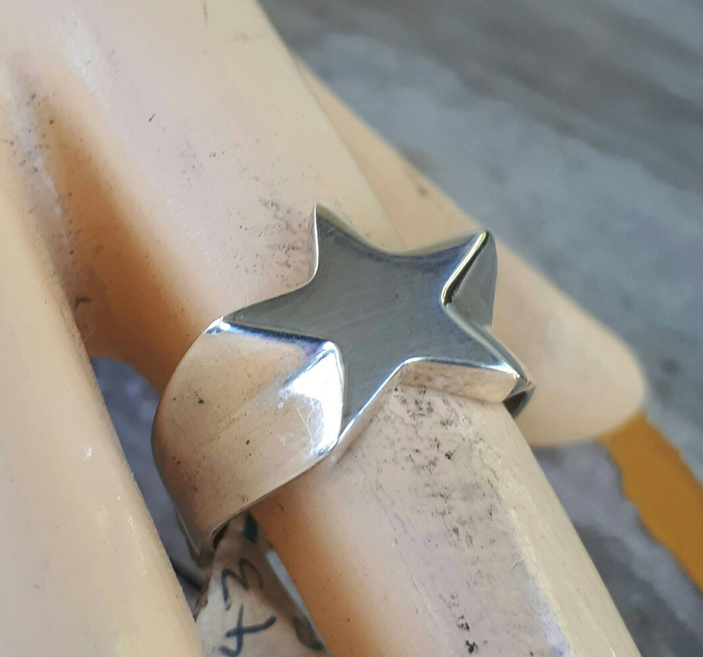 star ring,Sterling silver, flat star,5 pointed star,new age,boho,hipster,unisex ring,handmade,hippy,goddess,retro,rockabilly