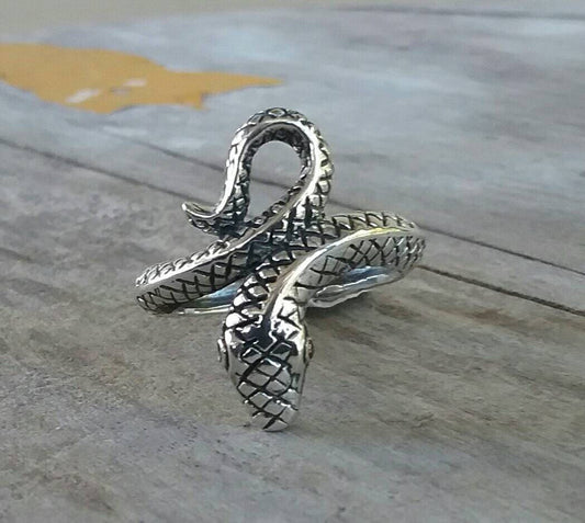 Snake serpent ring sterling silver