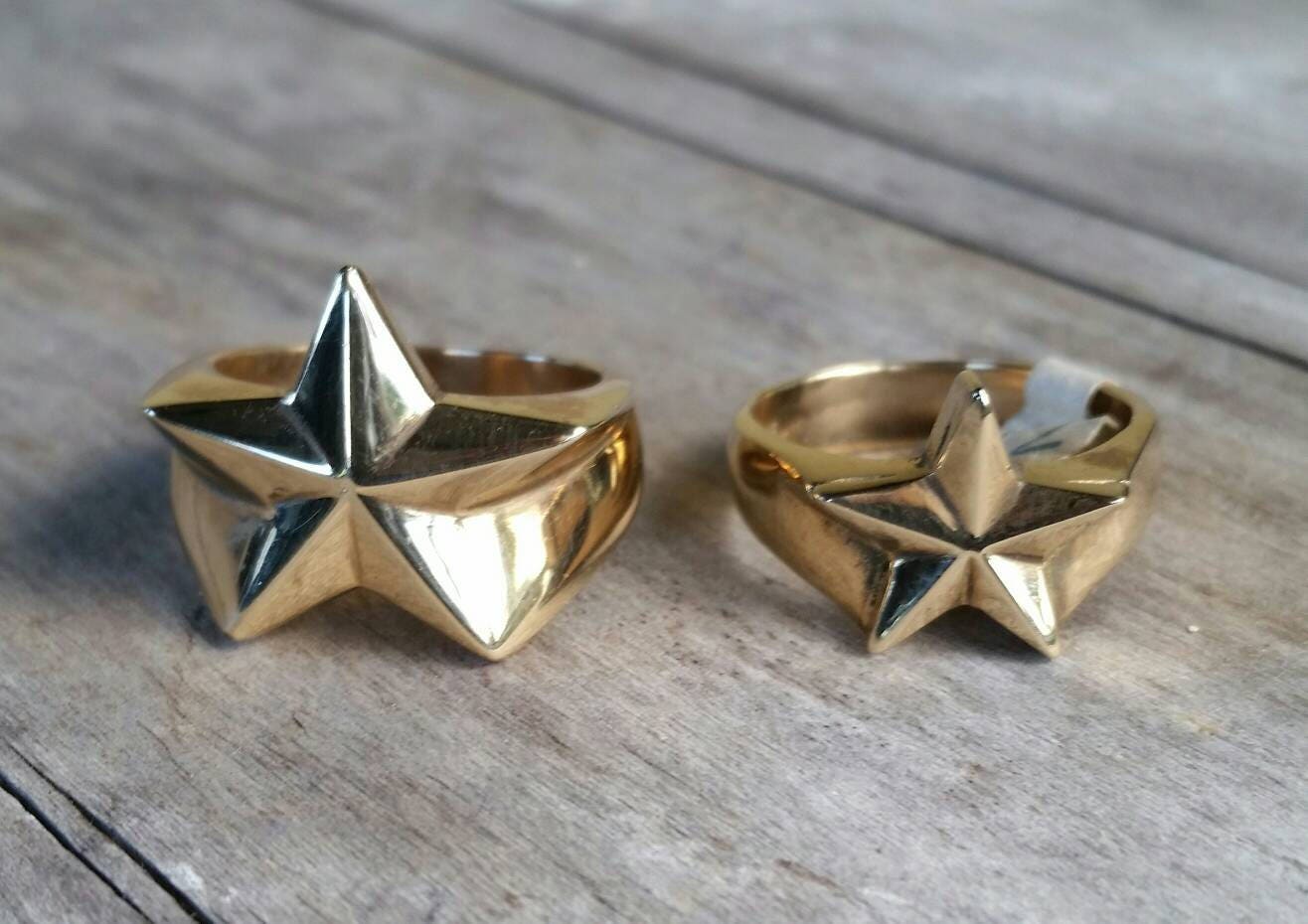 star ring,small 9ct/9k star, gold caltex star,boho,goddess,rockabilly,