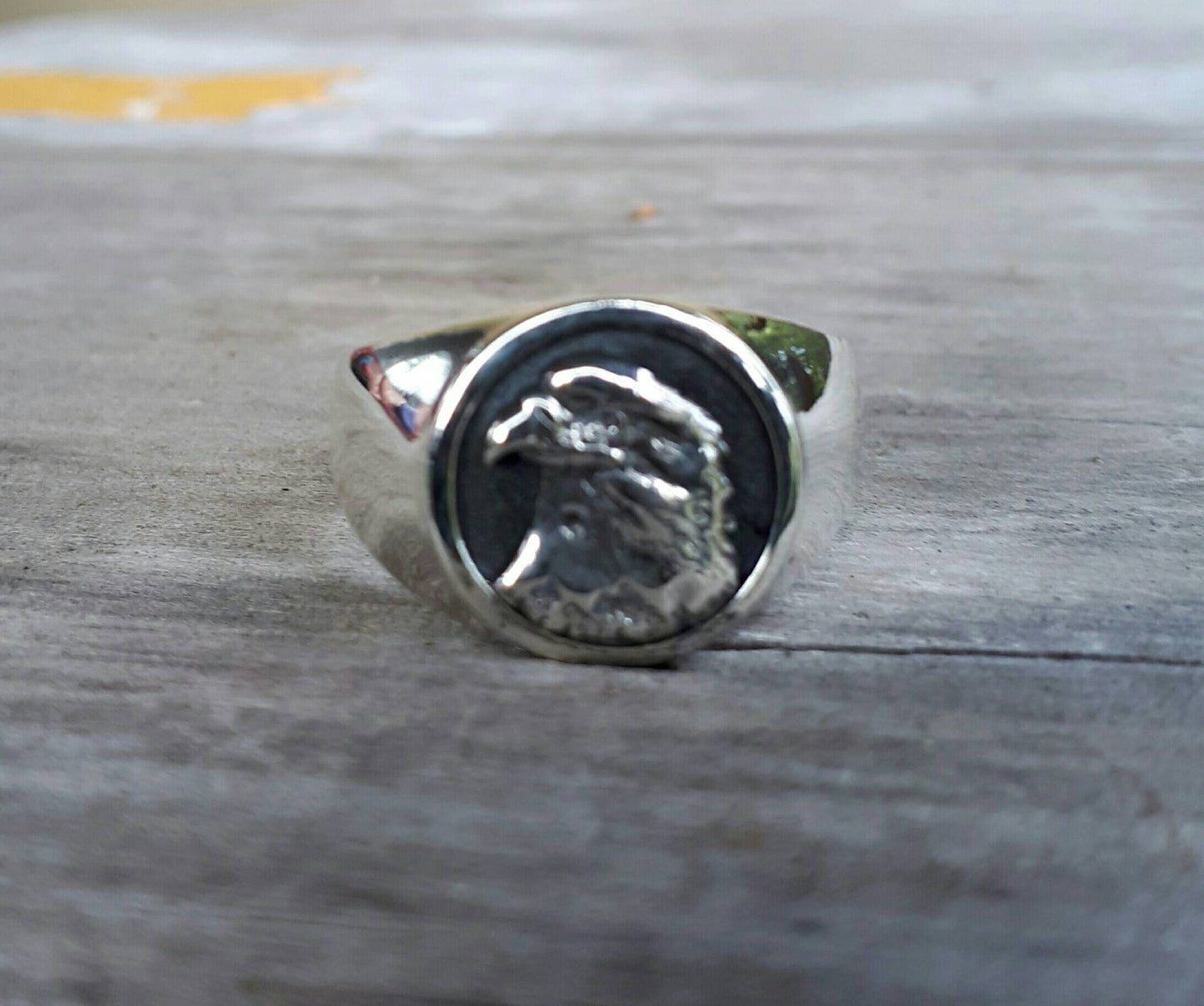 Eagle ring,signet ring,sterling silver,indian,cowboy,country and western,bird,hawk,handmade,Phoenix,