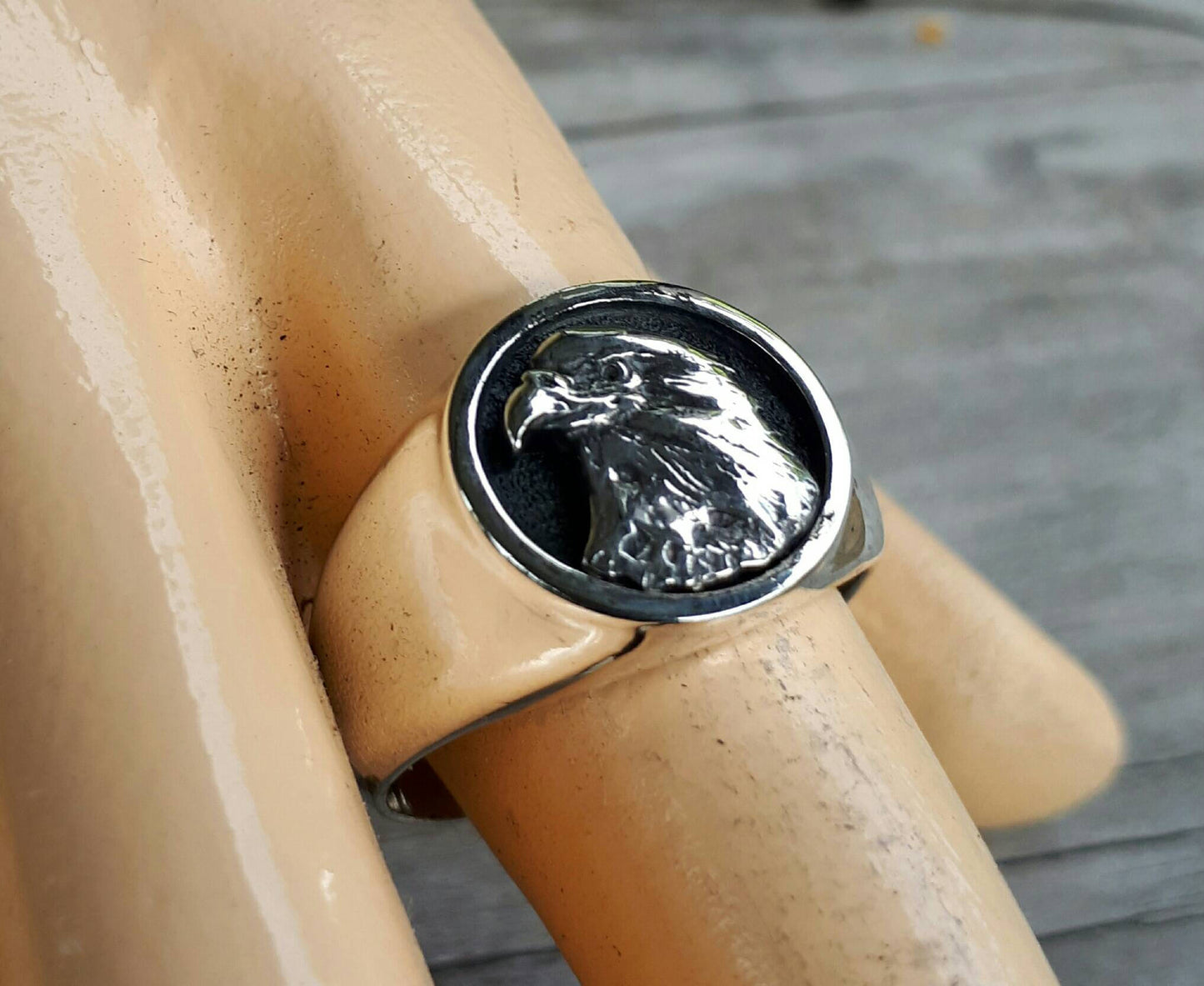 Eagle ring,signet ring,sterling silver,indian,cowboy,country and western,bird,hawk,handmade,Phoenix,