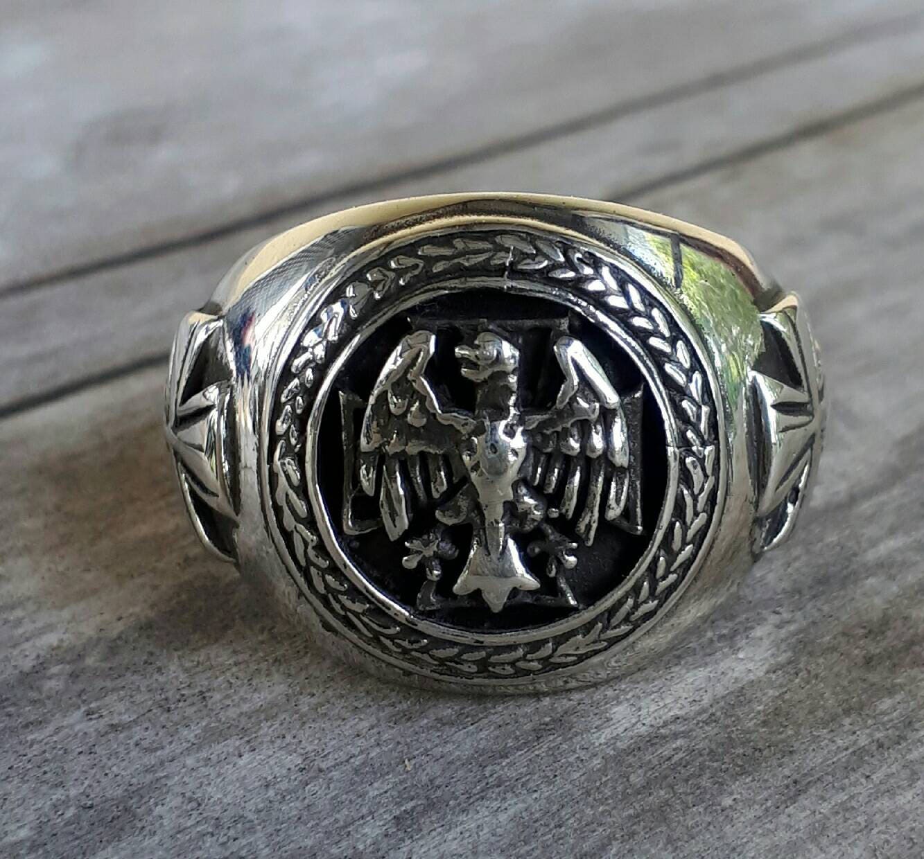 Phoenix ring, eagle,  cross, sterling silver,signet ring,college ring,handmade.mens fashion,steampunk.hipster,rockabilly