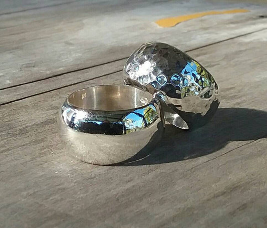 Wide silver ring,21gm chunky,heavy,solid, sterling silver band, wedding ring His and her sizes,boho,