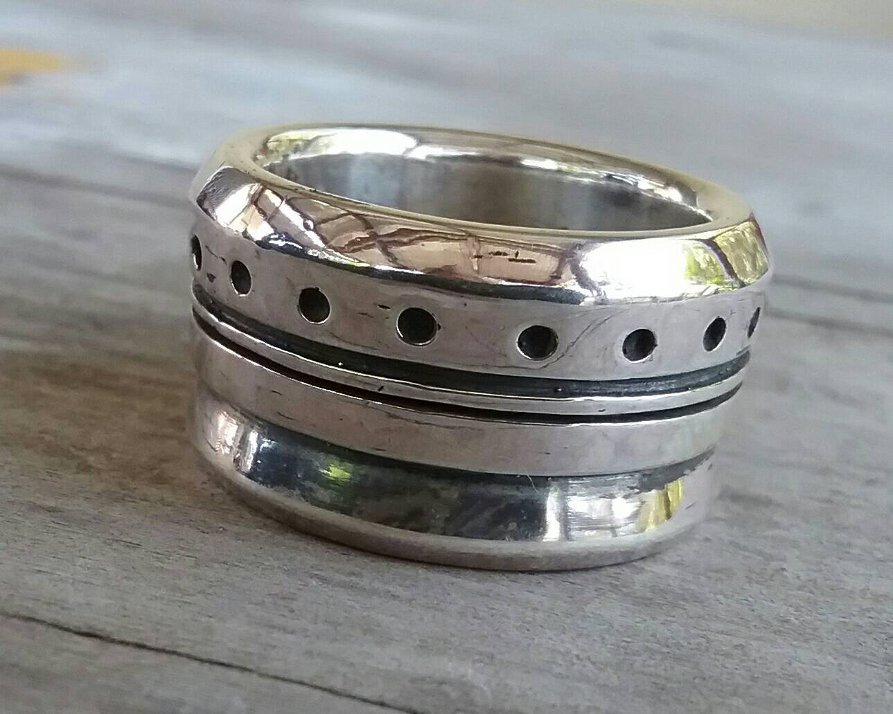 Chunky ring,wide solid band,modern,industrial,sterling silver,rustic wedding band,industrial dress ring,boho,rockabilly,handmade,hipster