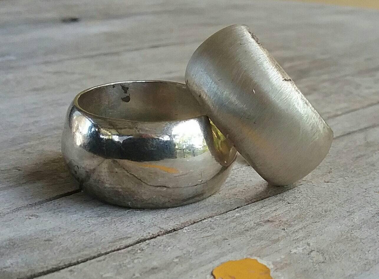 Wide ring,chunky band,sterling silver,heavy,half round,solid,handmade,plain ring,plain band,silver wedding ring,His and her sizes,