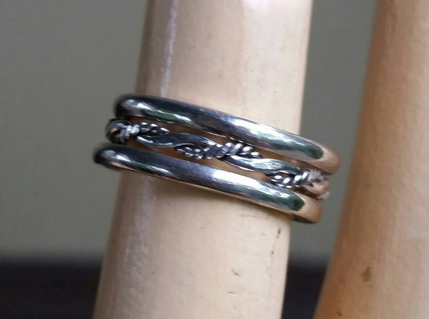 stackable ring set,sterling silver set of 3,4 or 5 twisted wire and plain silver bands,woven ring set