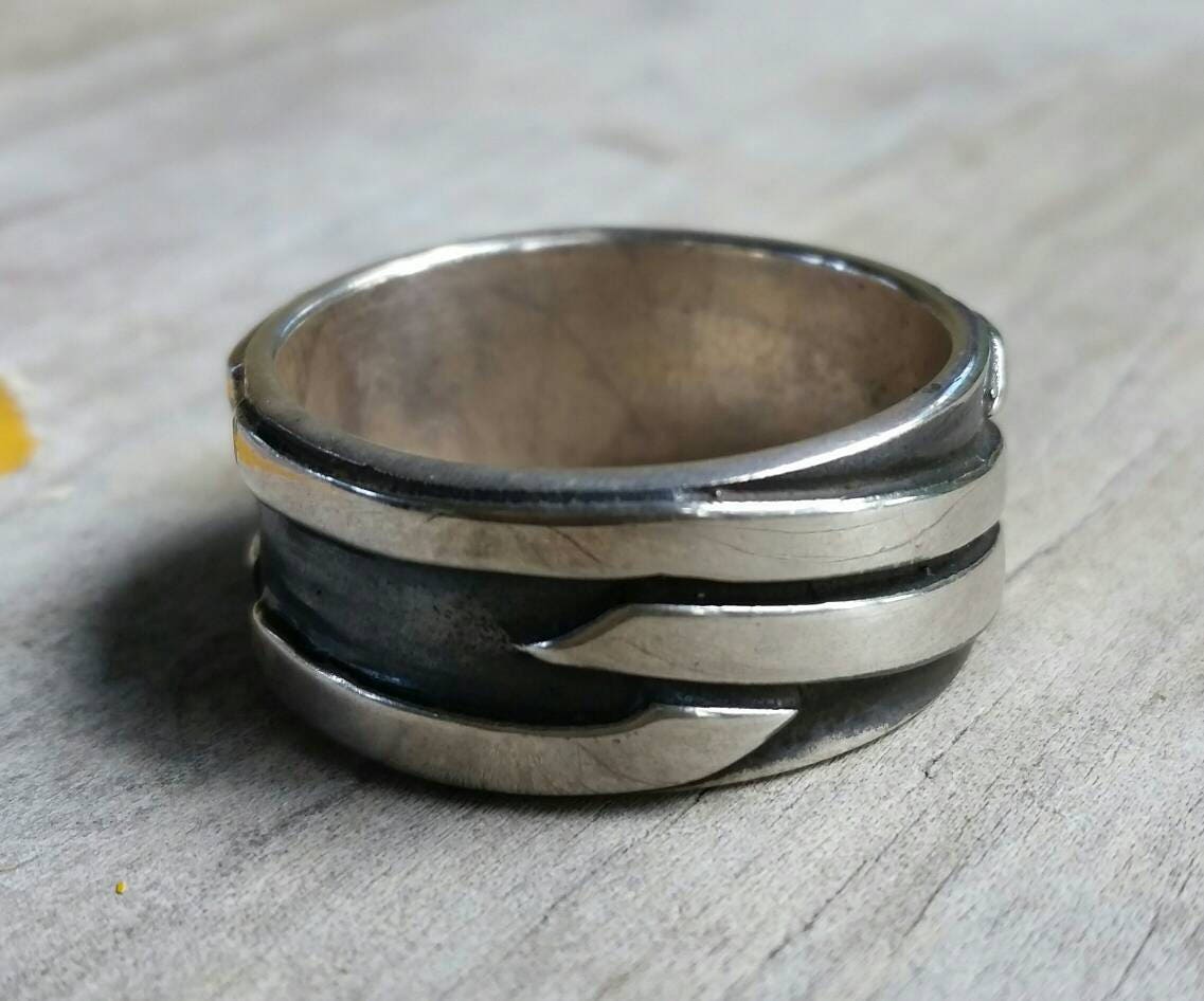 Wide silver band,thick,solid sterling silver,modern,oxidized ring,unisex flat ring,mans dress ring, wedding ring