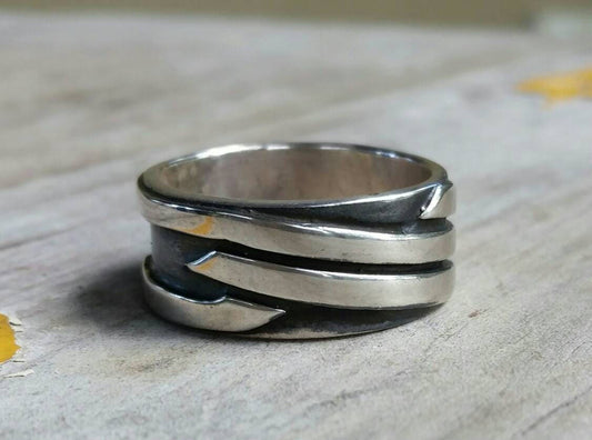 Wide silver band,thick,solid sterling silver,modern,oxidized ring,unisex flat ring,mans dress ring, wedding ring