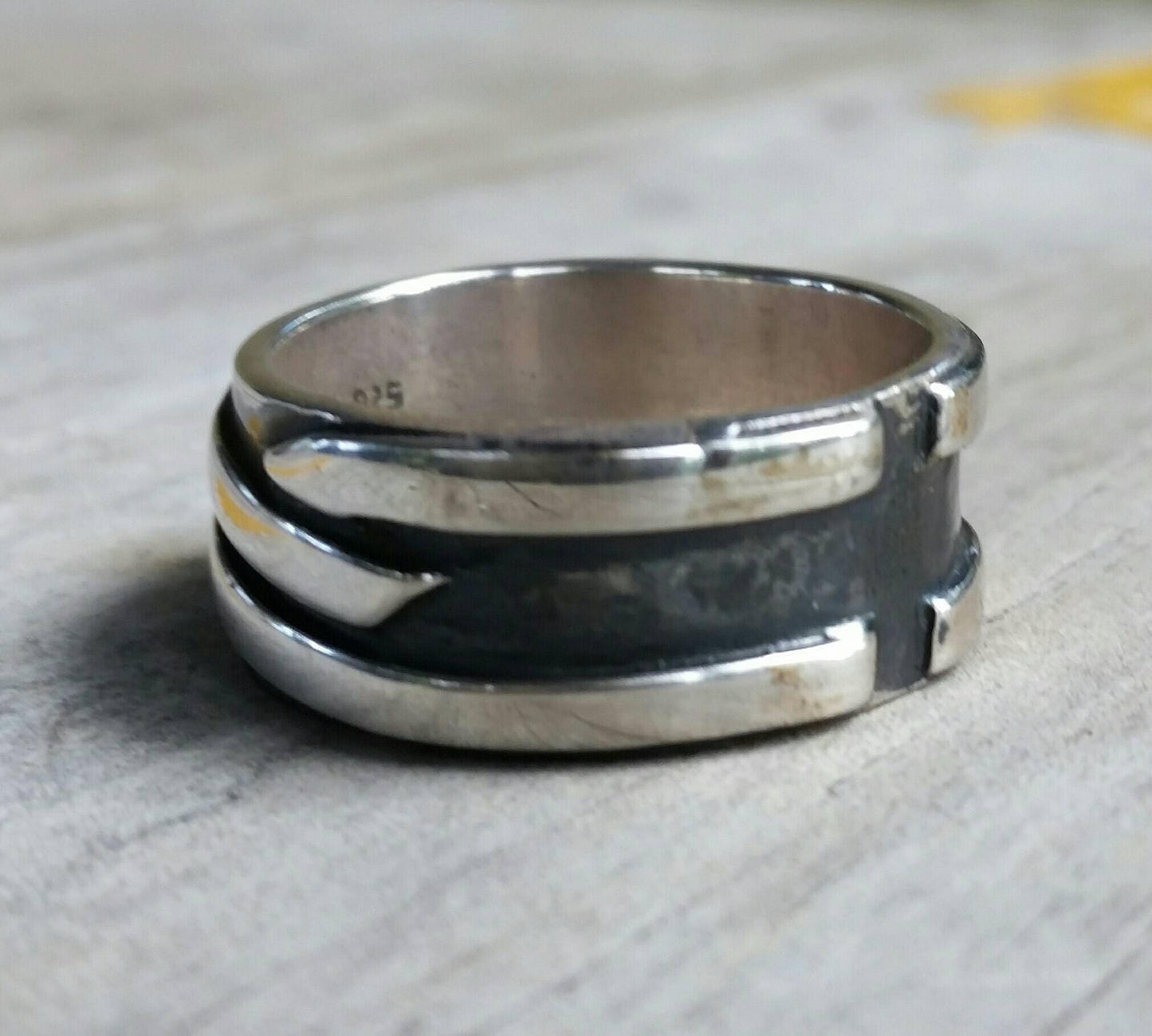 Wide silver band,thick,solid sterling silver,modern,oxidized ring,unisex flat ring,mans dress ring, wedding ring