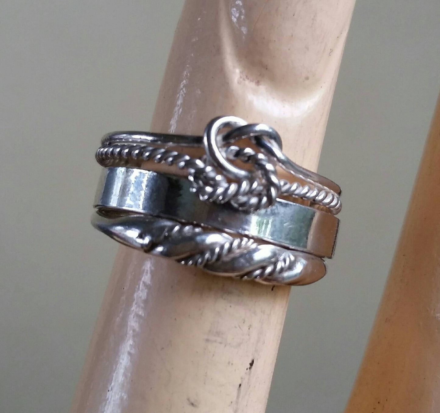 stacking rings,sterling silver,3 set,love knot,twist ring,plain band