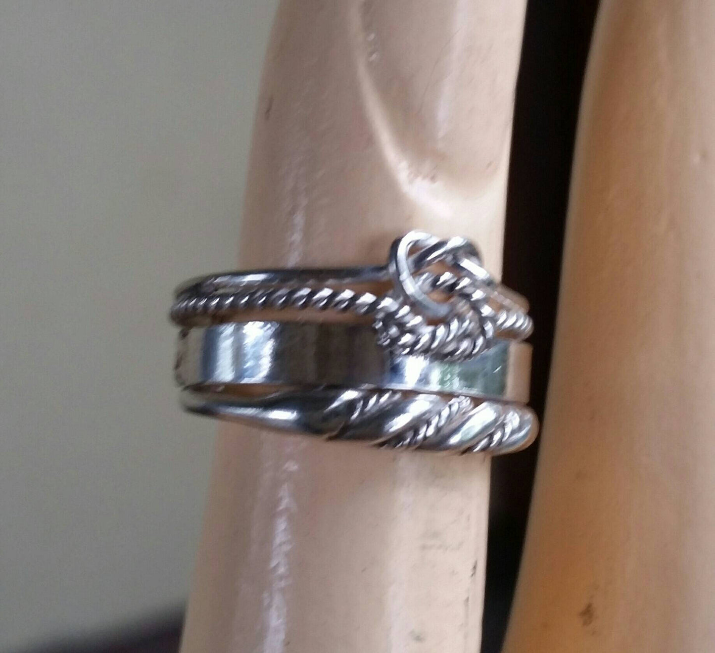 stacking rings,sterling silver,3 set,love knot,twist ring,plain band