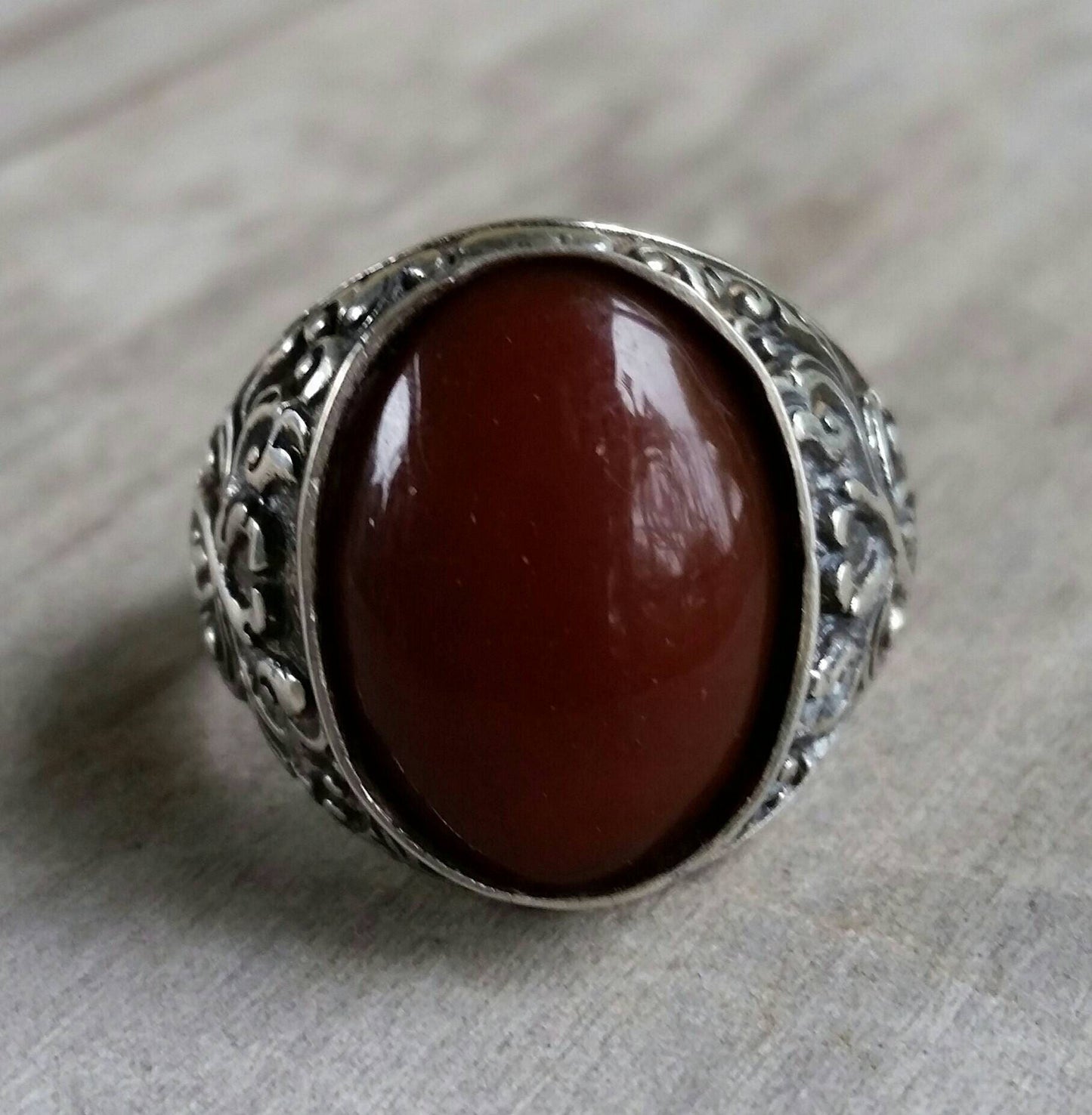 Carnelian ring,sterling silver, vintage,scroll,boho,victorian, wedding, dress ring,antique look,baroque,large mans stone ring,gemstone ring,