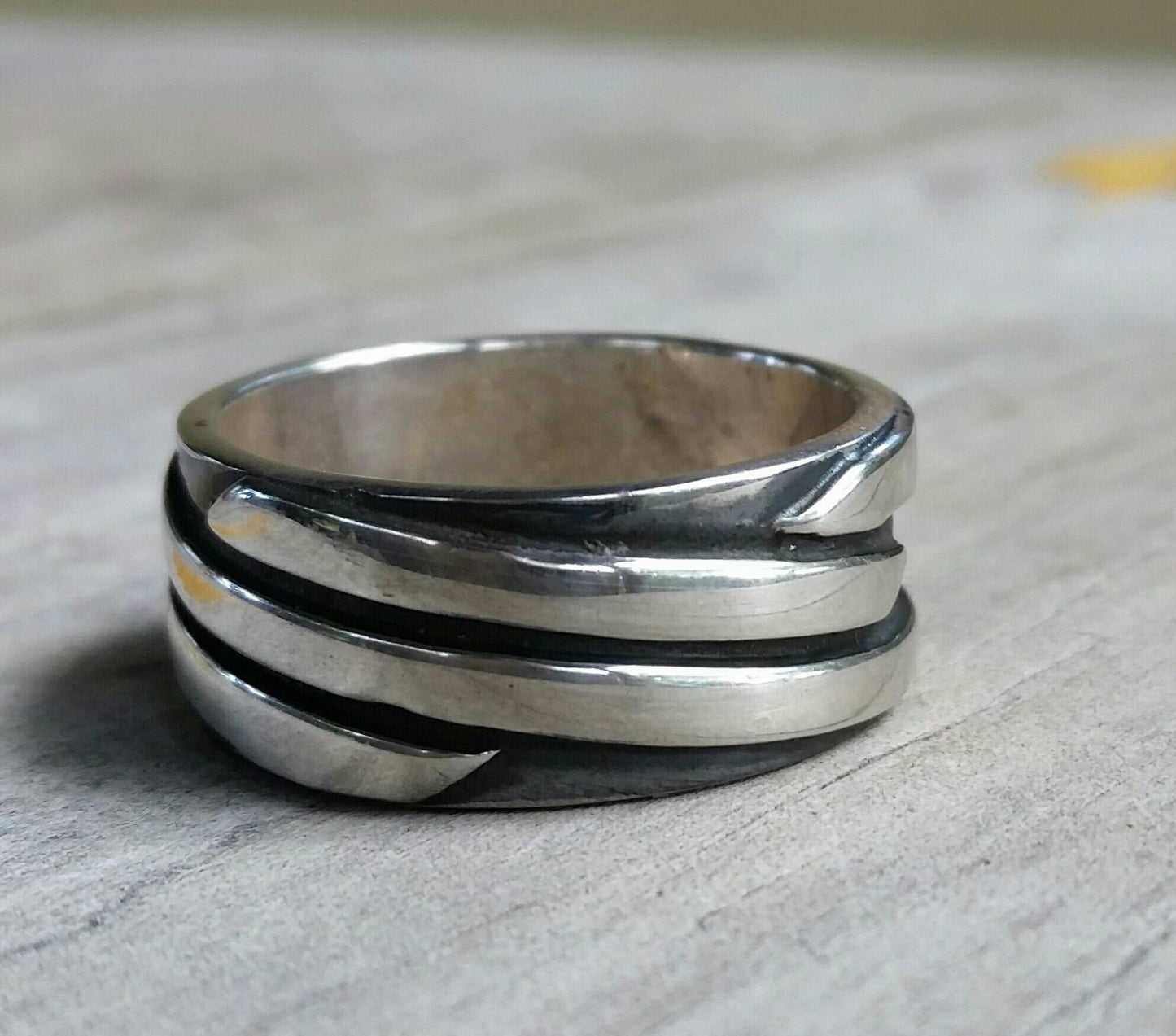 Wide silver band,thick,solid sterling silver,modern,oxidized ring,unisex flat ring,mans dress ring, wedding ring