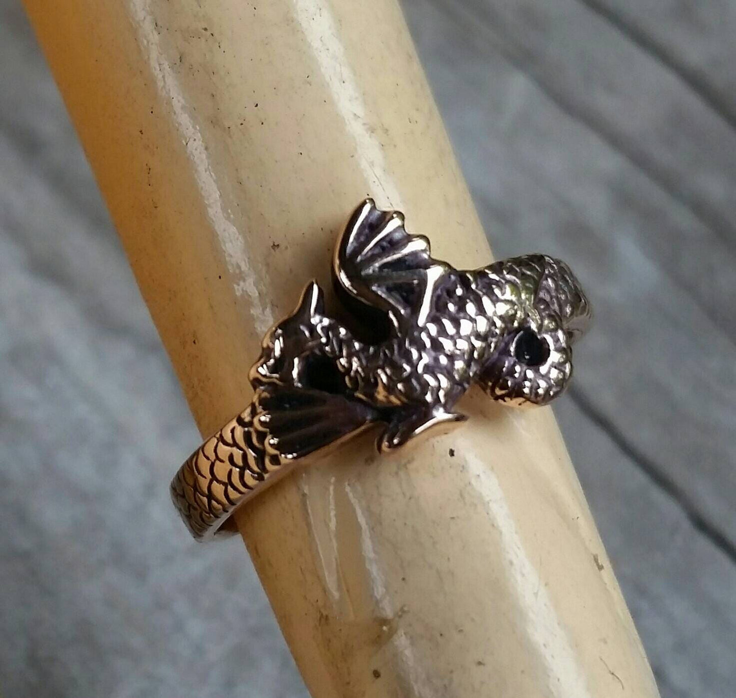 Small gold dragon ring,solid 9k rose gold,welsh dragon, steampunk,gothic,punk,mythical,pinkie ring,boho,girls dragon ring,goddess,new age