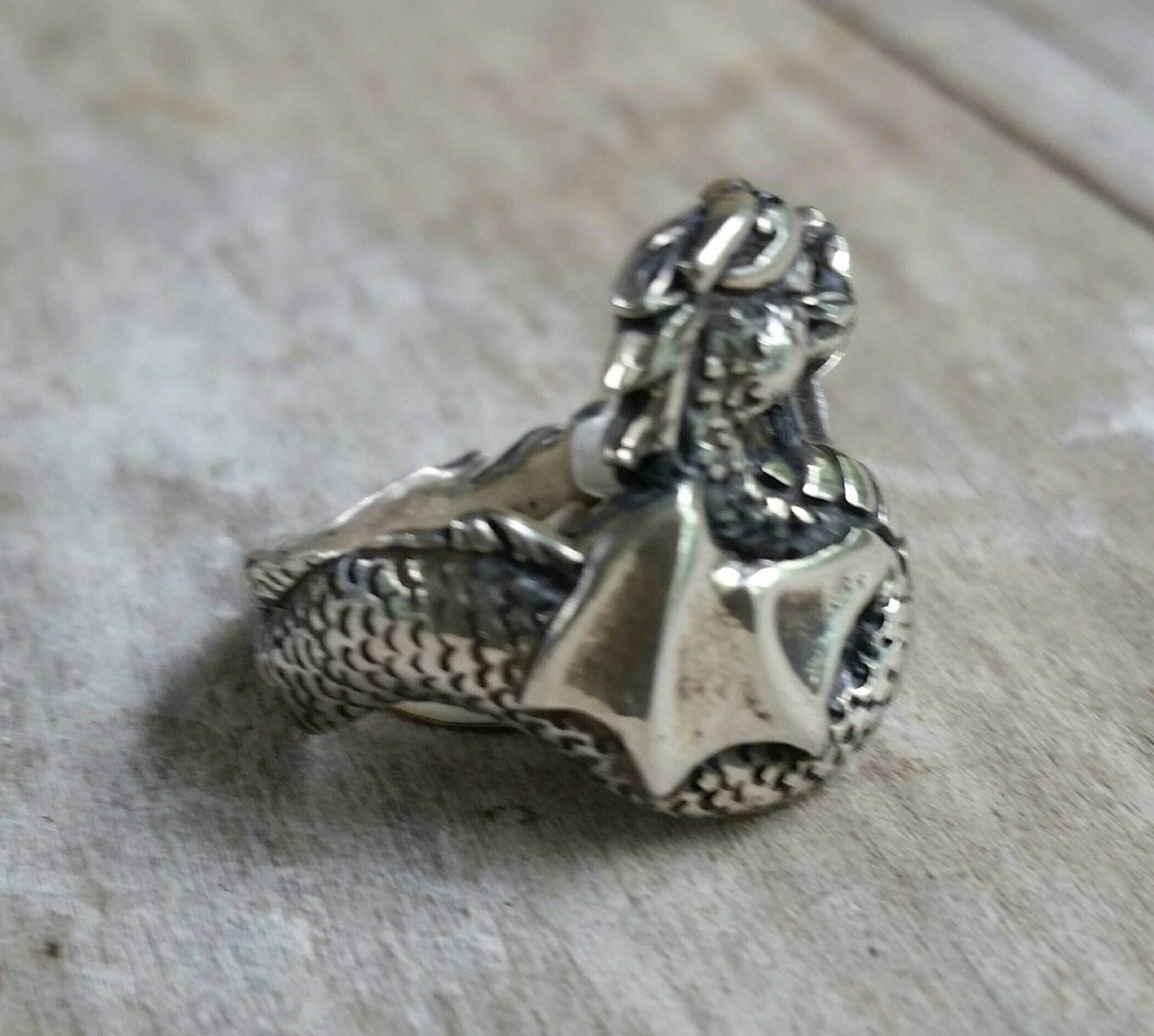 dragon ring,sterling silver, fantasy,mythical,steampunk, gothic,punk,handmade,new age,gypsy,boho,medievil,welsh dragon