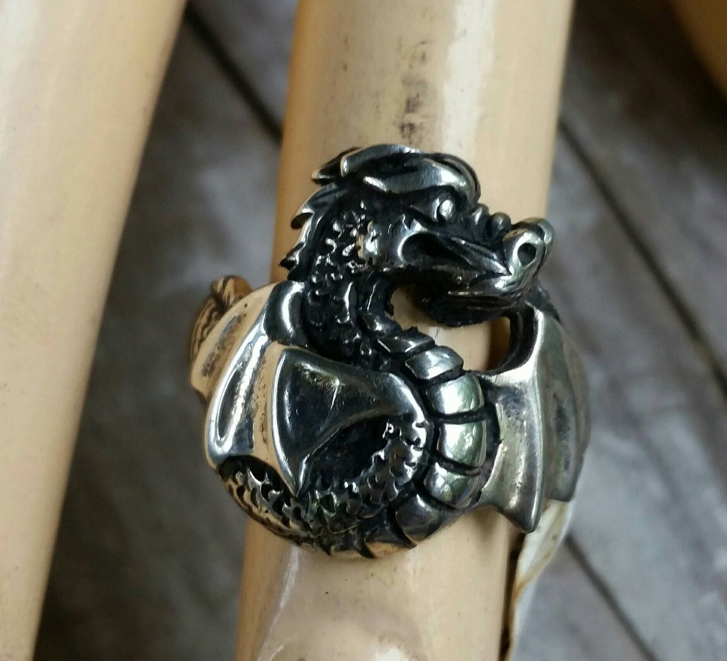 dragon ring,sterling silver, fantasy,mythical,steampunk, gothic,punk,handmade,new age,gypsy,boho,medievil,welsh dragon