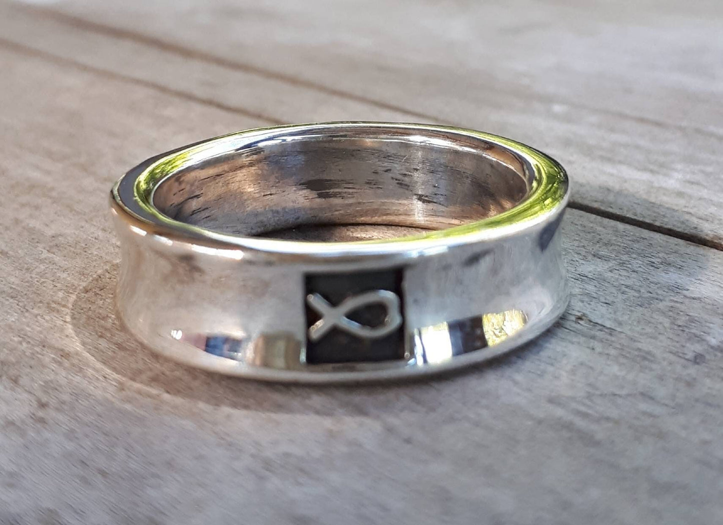 Christian ring,fish symbol,religious,Jesus,Christian wedding ring, Sterling silver,hand made,silver band,church,God,