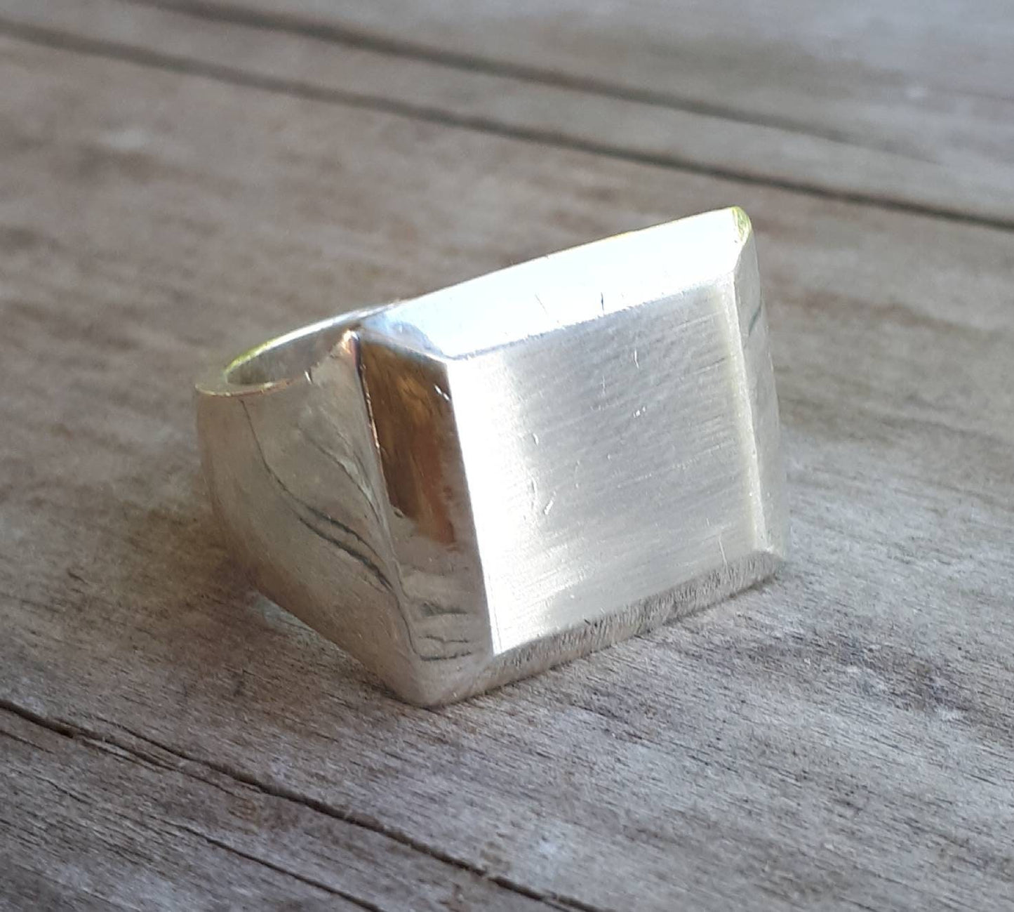 Signet ring, rectangle,square ring,sterling silver,chunky,handmade,