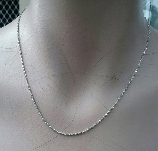 Silver Chain,twisted chain,diamond cut chain,bright finish,sterling silver,boho chain,