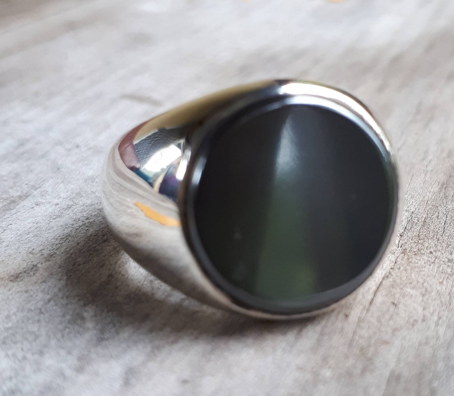 Hemitite ring,signet,sterling silver,round stone,chunky ring,designer,handmade,men's fashion,steampunk,hipster,rockabilly,industrial,vintage