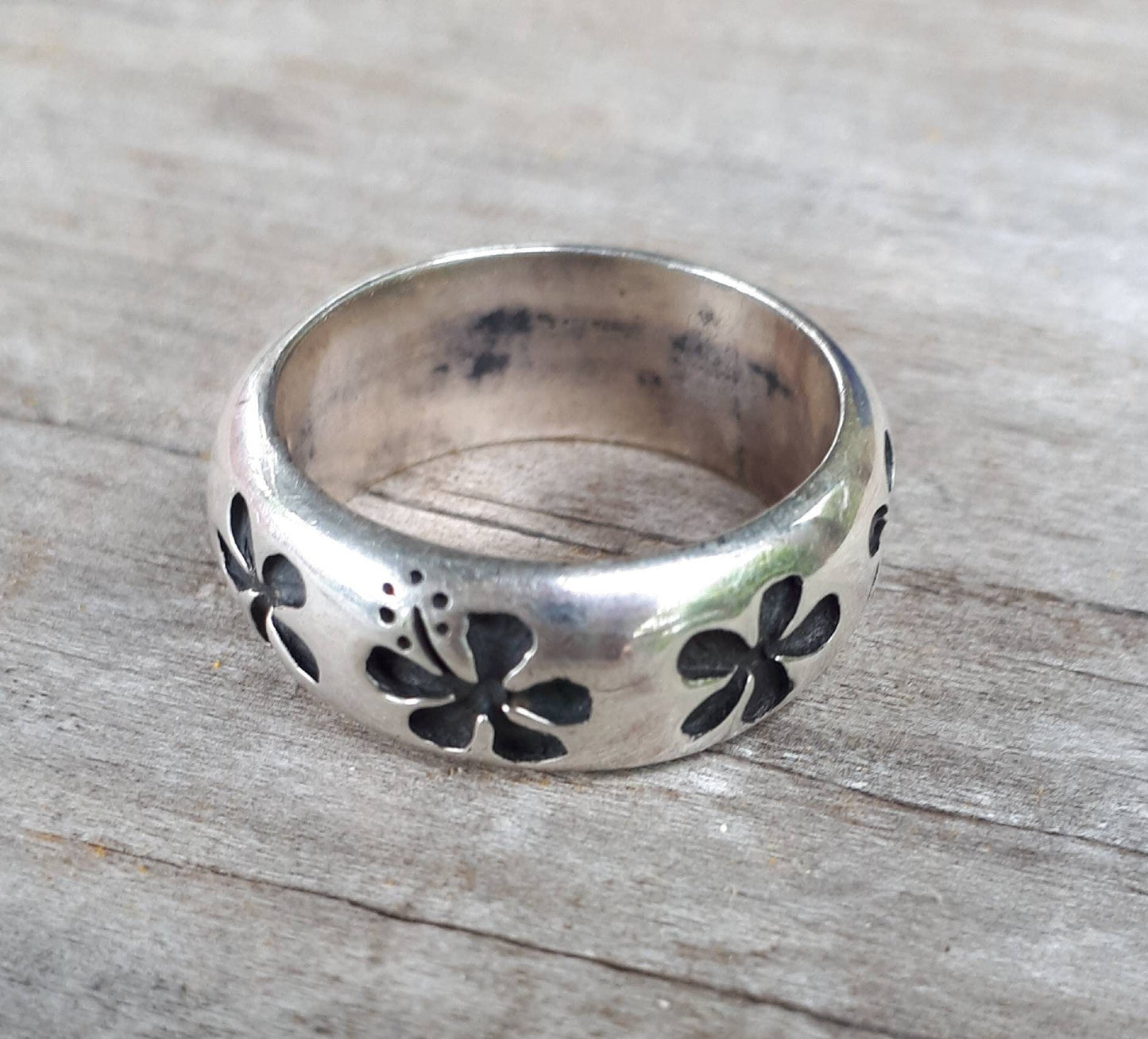 Hibiscis ring, frangipani, surfer, Hawaiian flower,sterling silver,wedding,boho,gypsy,goddess,woodland,festival,handmade,womens fashion ring