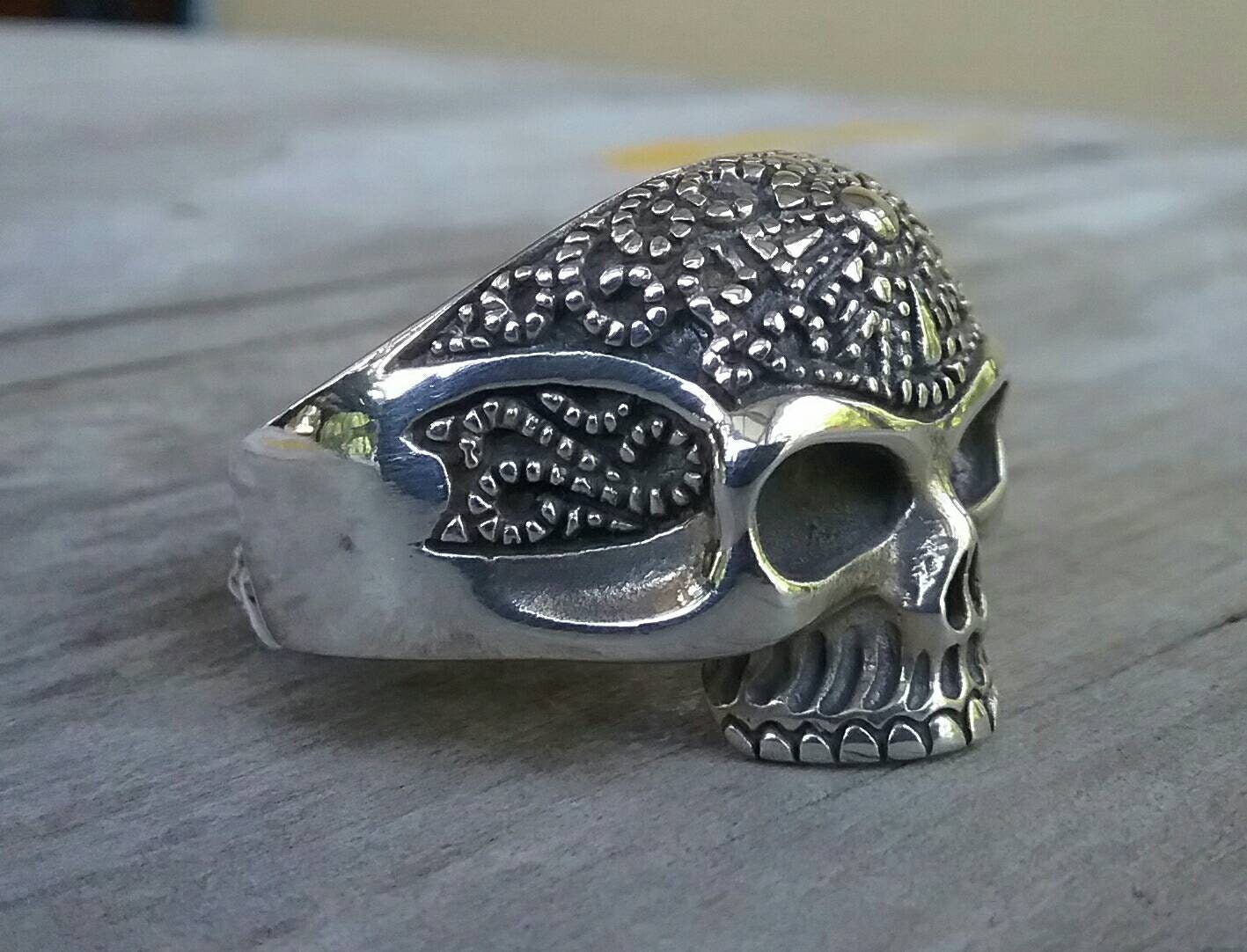 Skull ring,sterling  silver,tribal skull,Aztec,steampunk,gothic, punk,biker,hand made,hipster,pirate,medievil,