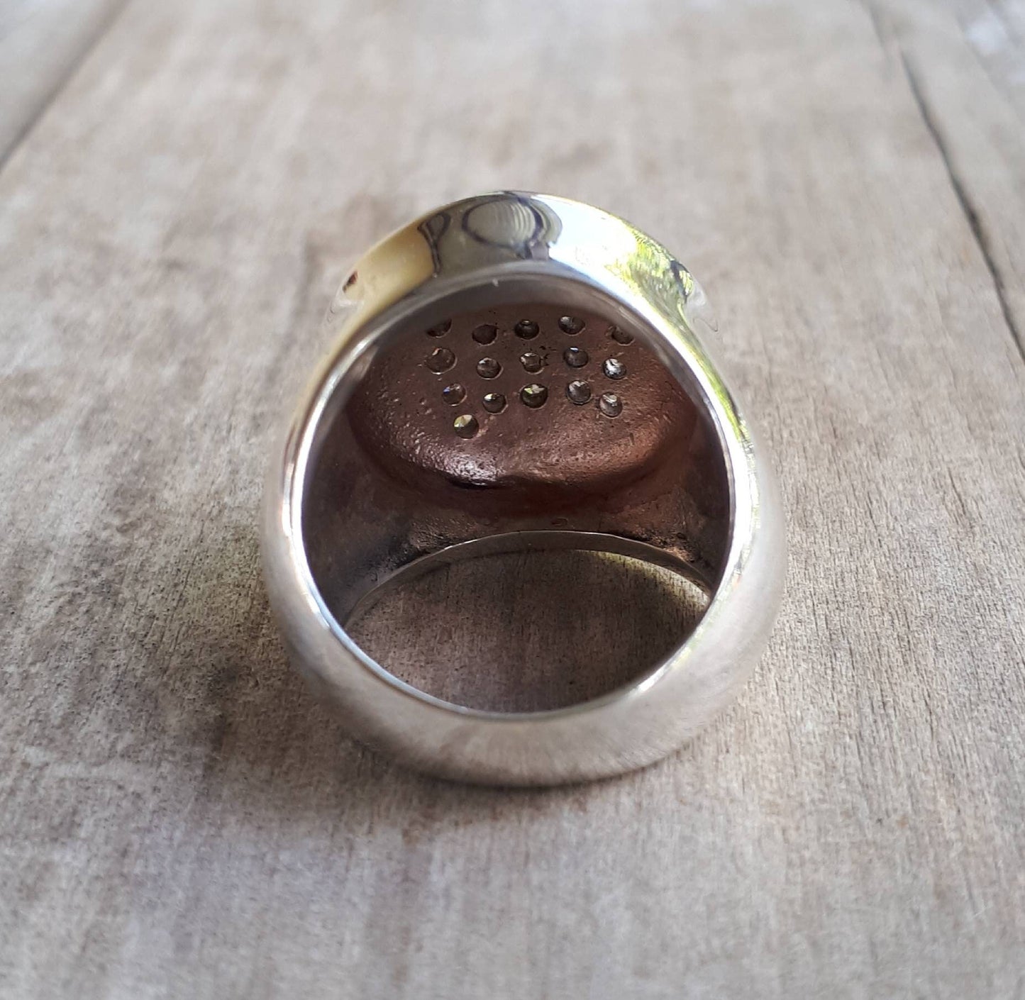 star ring,sterling silver,bling star,cubic zirconia,chunky ring,boho,large dome rong goddess,hipster,handmade,signet ring,