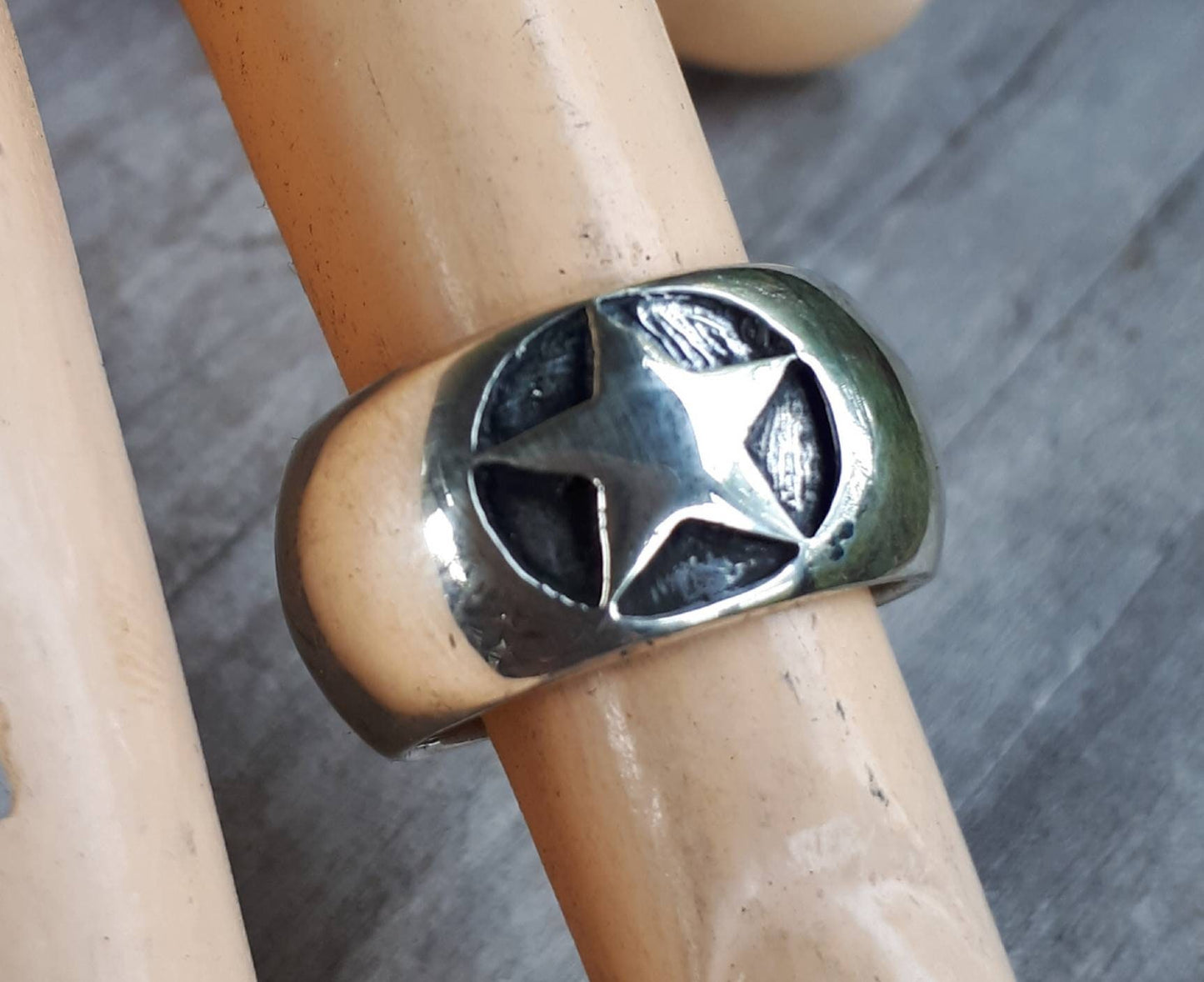 star ring,Sterling silver,boho,new age,wedding band,half round ring,D band,hipster,unisex ring,handmade,hippy,goddess,retro,rockabilly