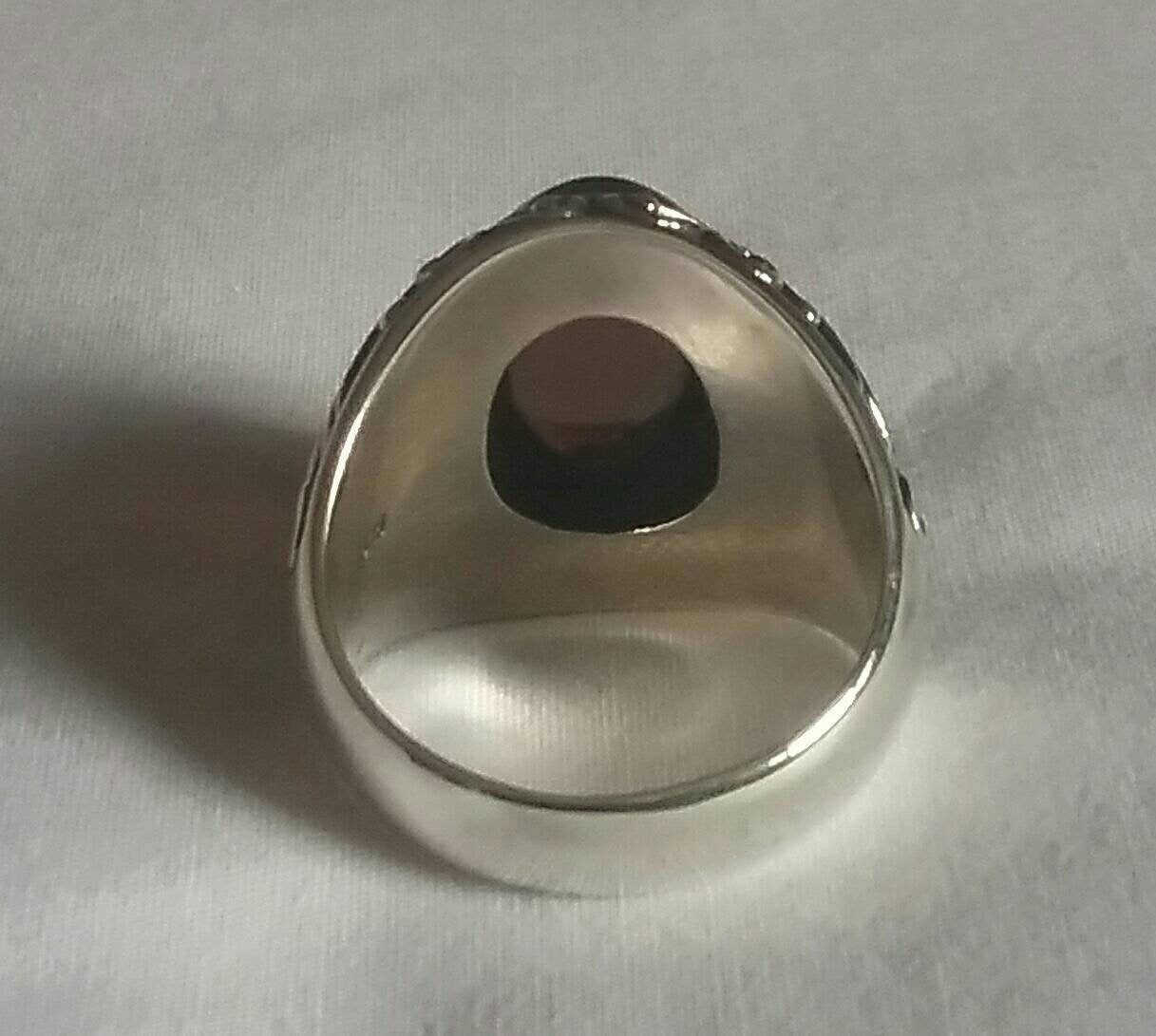 Smokey quartz,cabochon,mans ring, sterling silver,wedding,dress ring,antique, scroll pattern,tribal,baroque,vintage,mens fashion,boho,